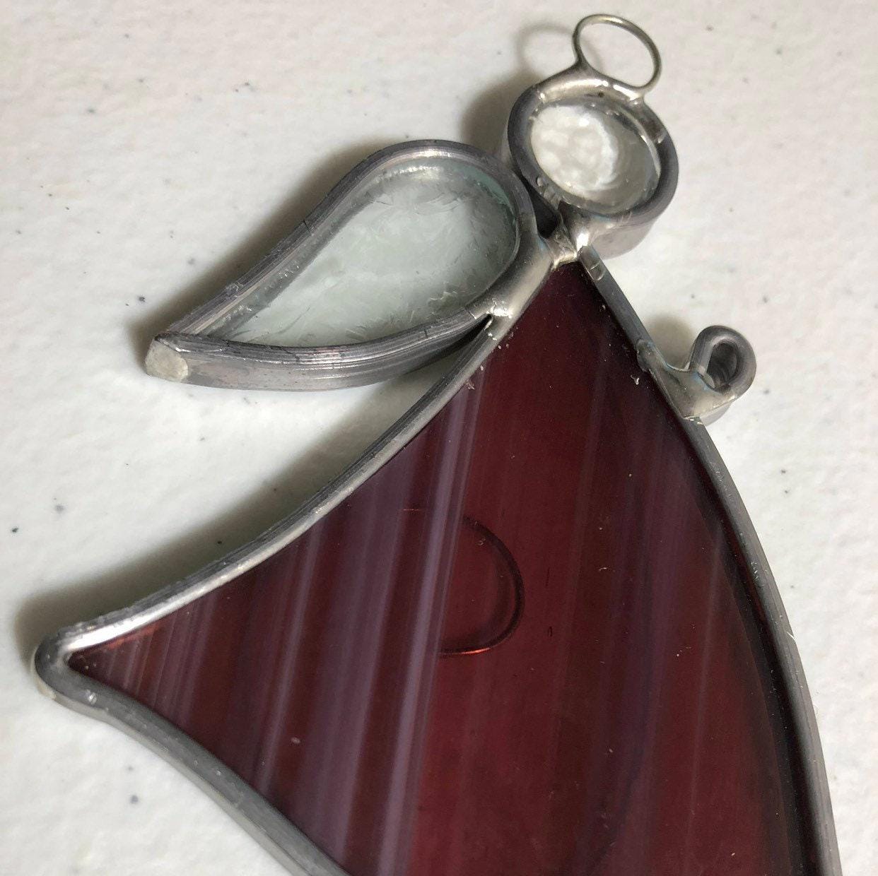 Stained Glass Angel, Vintage, Christmas Ornament