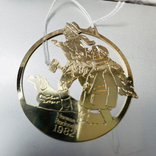 McDonalds, Norman Rockwell, Choice of, 1982 0r 1983, Gold Tone Metal Ornaments