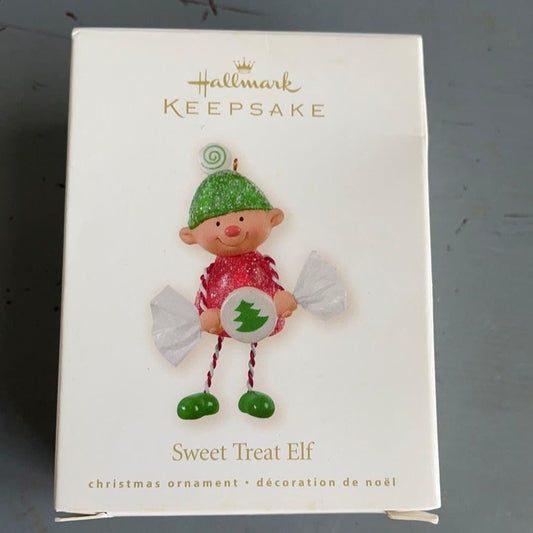 Hallmark sweet Treat Elf Gumdrop Elf Dated 2008 Club Member Keepsake Ornament LPR3391