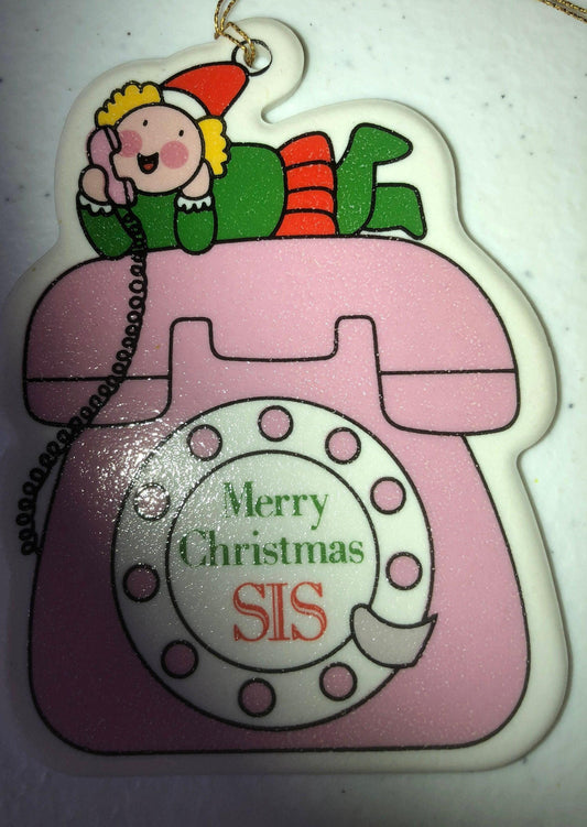Merry Christmas "SIS" Avon Gift Collection, Vintage, Christmas Tree Ornament