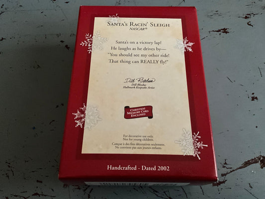 Hallmark Santa's Racin' Sleigh 2002 NASCAR Keepsake Ornament QXI5306