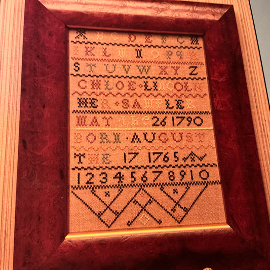 Sheepish Antiques Chloe Lincoln Sampler 1790 vintage 1989 cross stitch chart