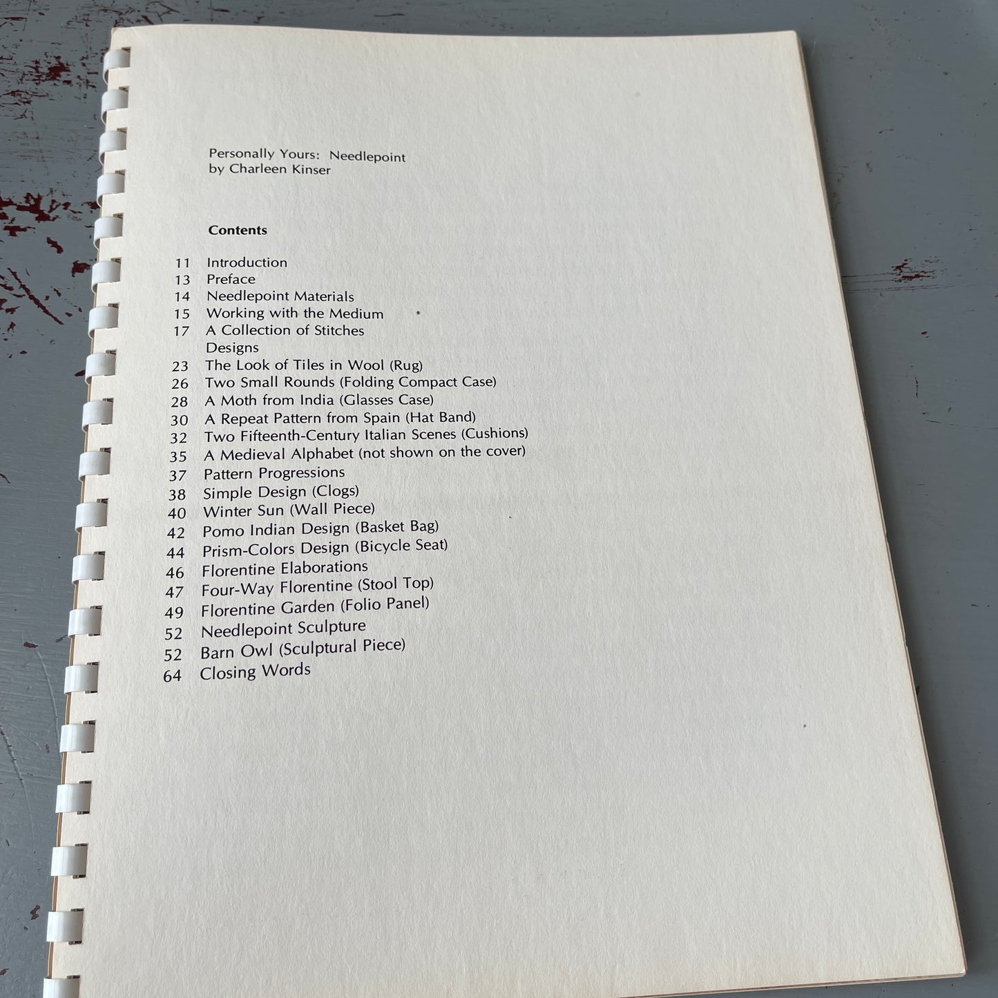 Personally Yours: Needlepoint by Charleen Kinser soft cover bender book*