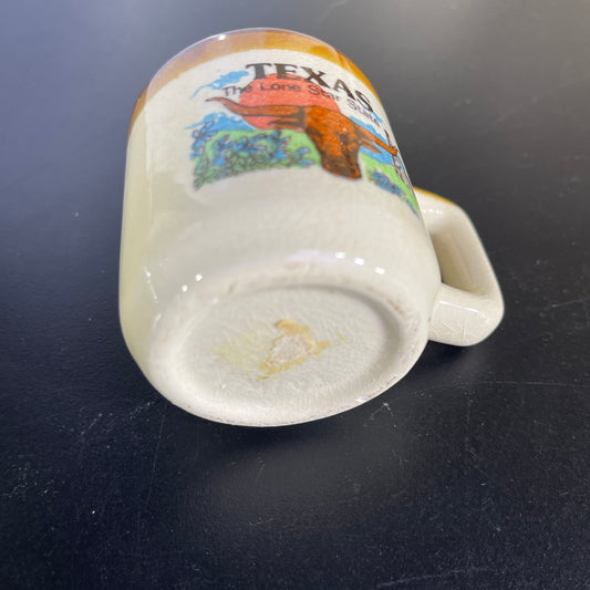 Texas the Lone Star State Longhorn stoneware mini mug souvenir collectible see pictures