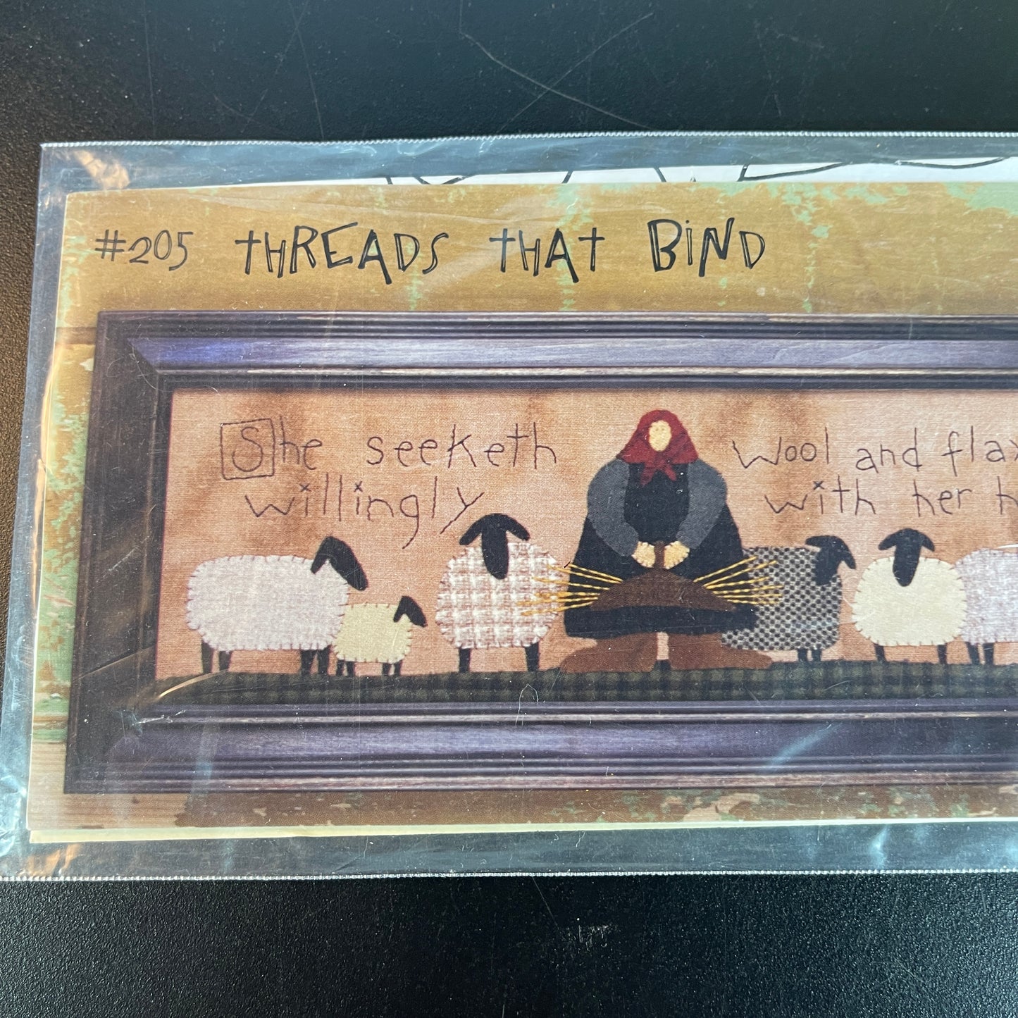 Threads That Bind A Dentle Life #205 wool applique picture pattern