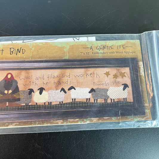 Threads That Bind A Dentle Life #205 wool applique picture pattern