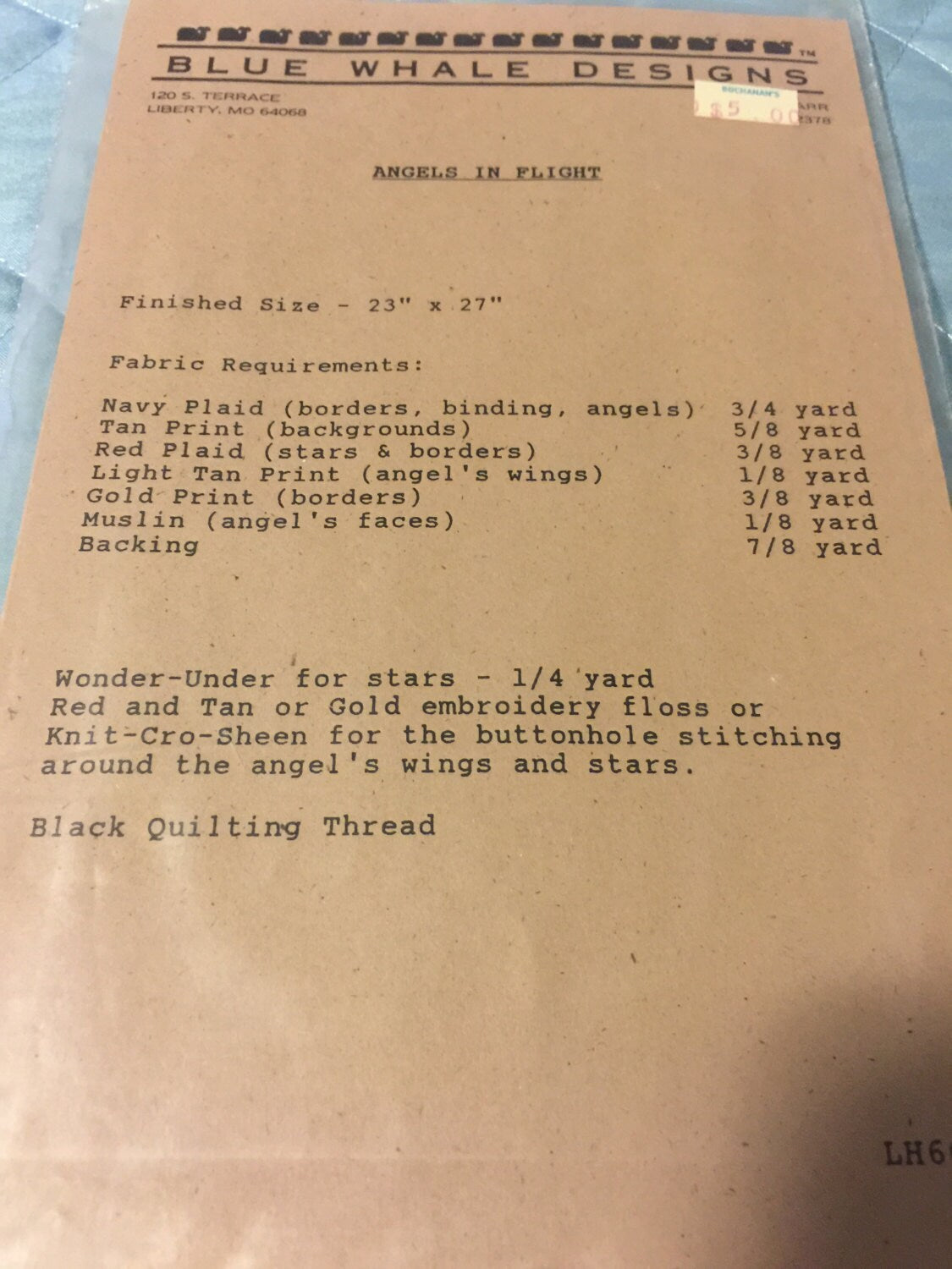 Liberty Homestead Angels in Flight Blue Whale Designs quilt pattern