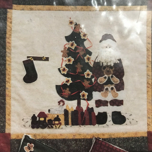 Santa is on the Way Wall Quilt and Stocking pattern