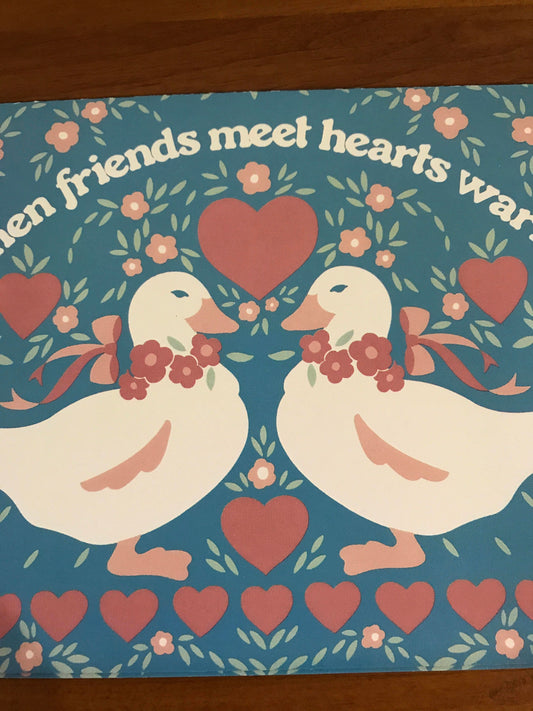 Set of 8 (2 of each design) Vintage Collectible Country Friends Greeting cards with envelopes, blank inside