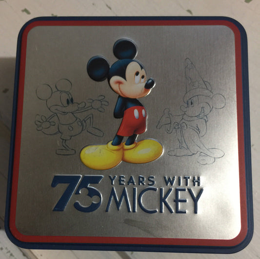 Vintage 75 Years with Mickey Small Tin 4 by 4 inches