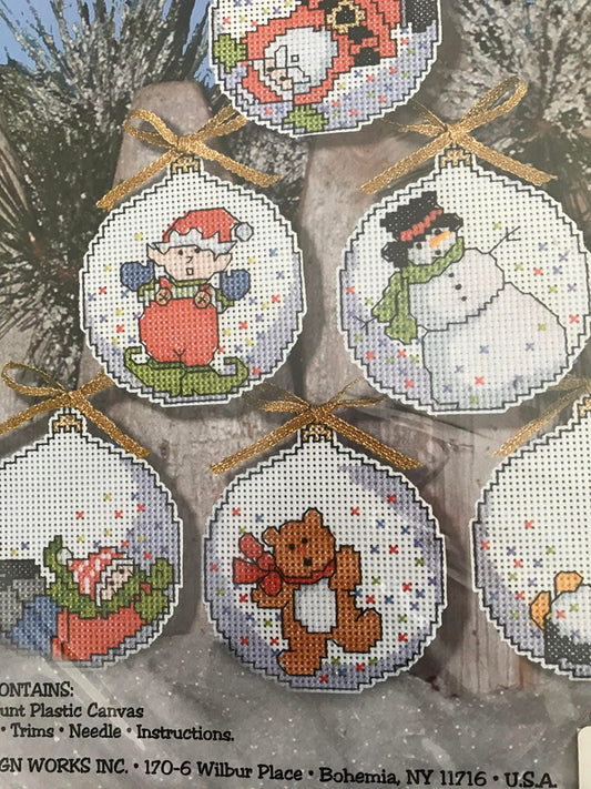 Design Works Inc counted cross stitch Bubbles set of 6 ornament kit