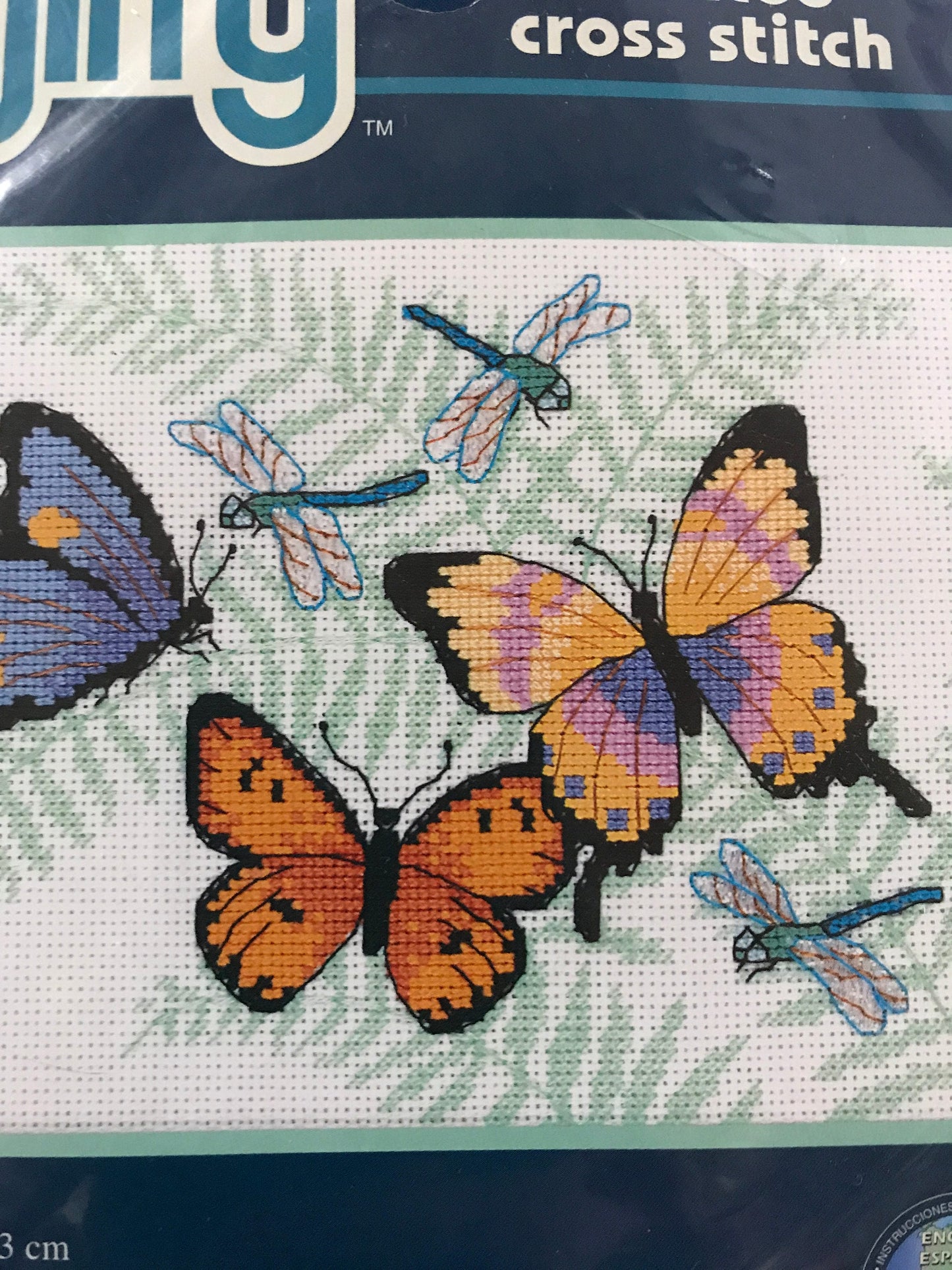 Jiffy Counted Cross Stitch Flying Beauties kit, butterfly cross stitch