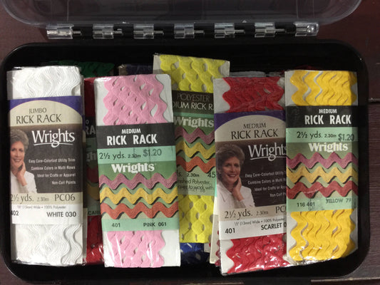 Rick Rack for macking clothes etc. 12 un-opened packs multiple colors see pictures