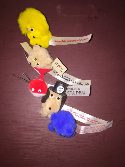 US Savings bond promo, very cute mini plush animal with promotional tags, rare find, Vintage Collectible