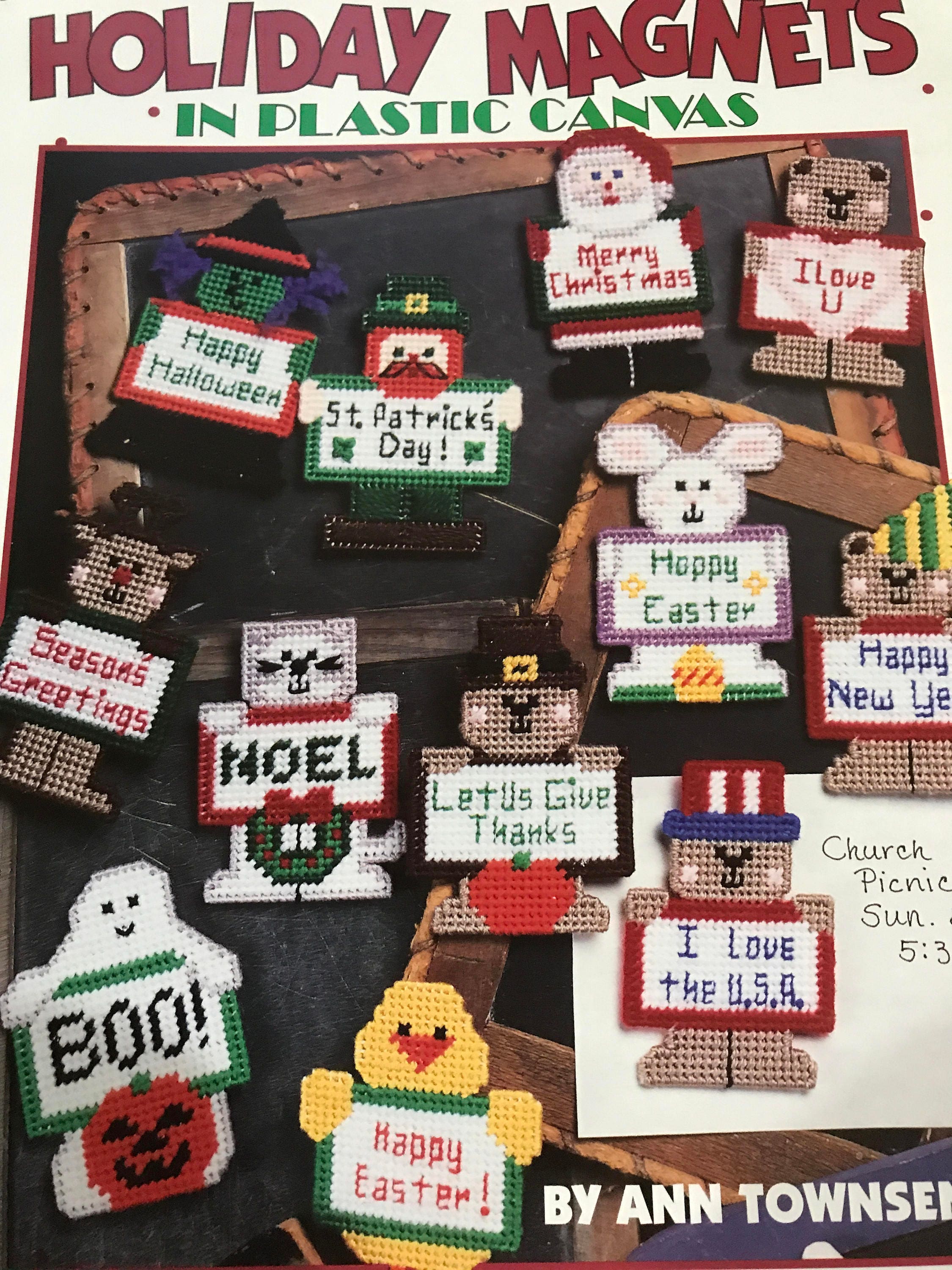 More Holiday Magnets in Plastic Canvas by Dick Martin and Leisure