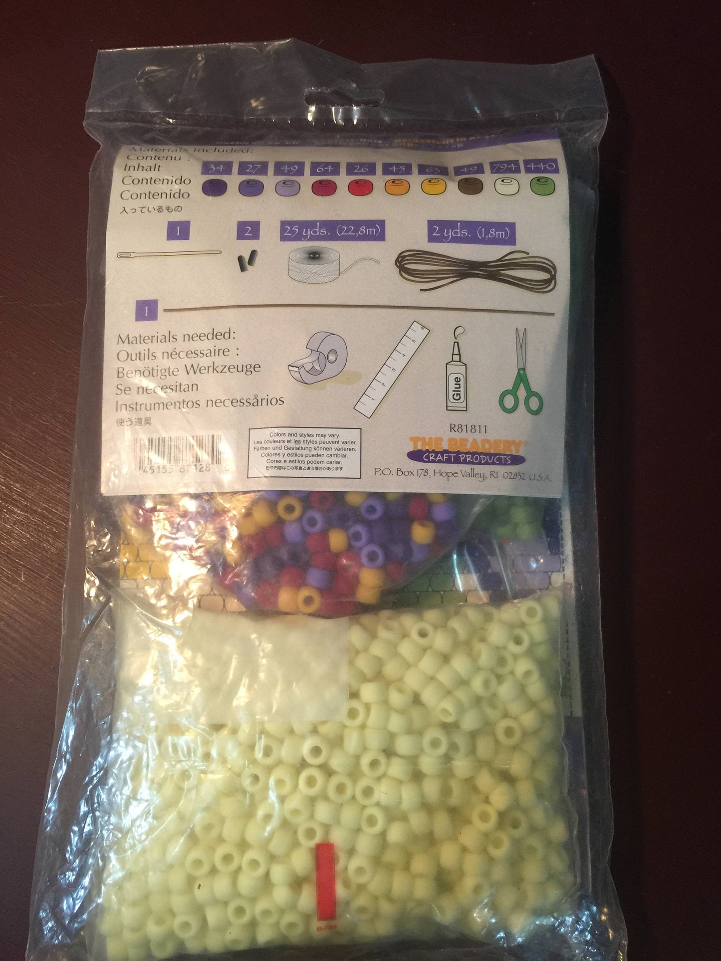 The Beadery Craft Products Beaded Banner Kit "Fruit" #5334 makes a 6 1/4" wide by 23 1/4 long banner #5334 Fits great on a door