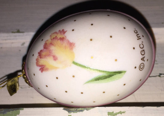 AGC Inc, cute painted mini Easter egg vintage ornament