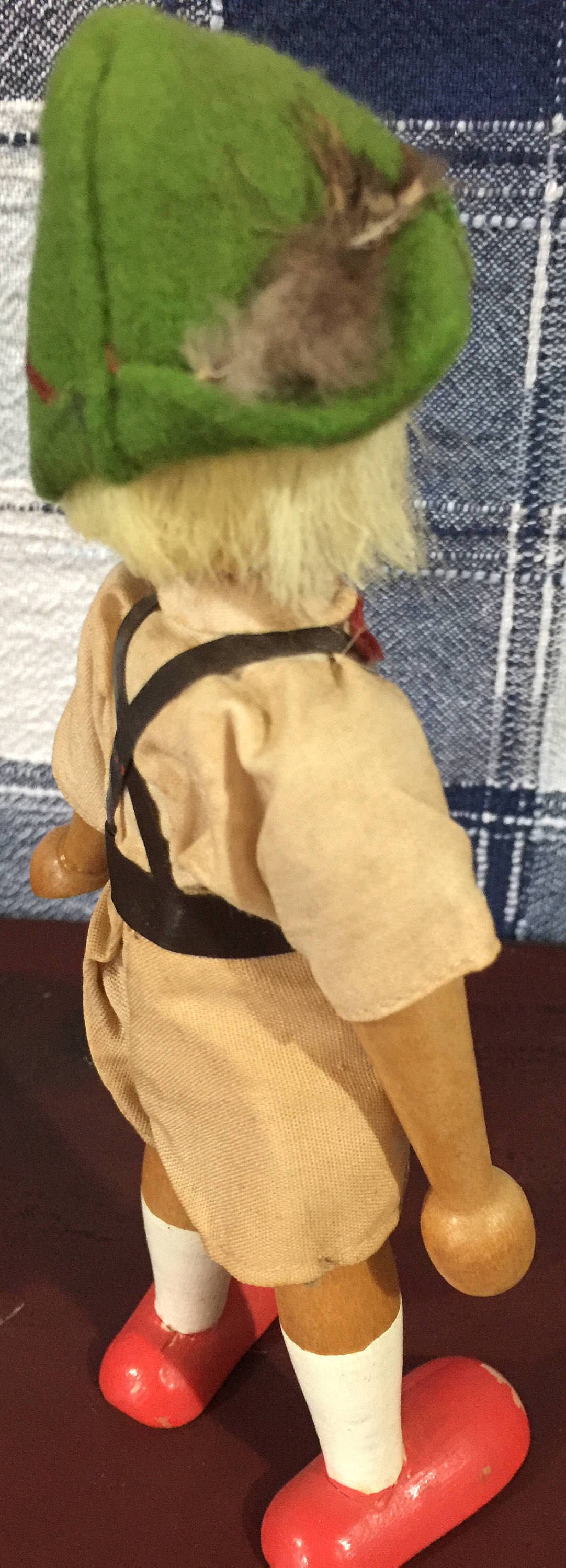 Vintage Collectible wood Dutch Boy Doll 7' tall with movable arms and legs