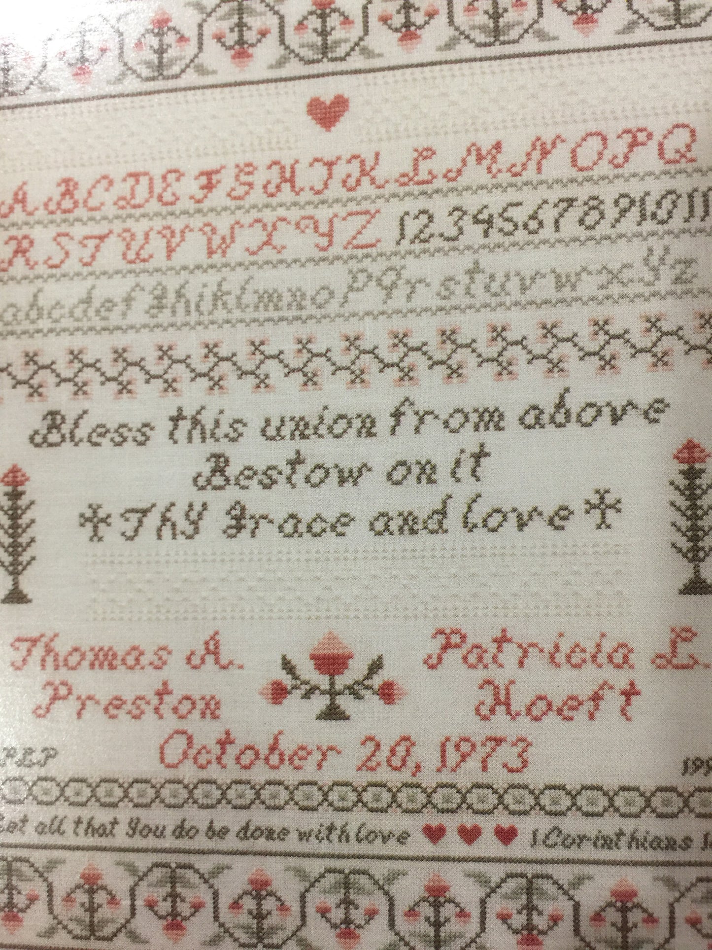 Vintage 1992 Heartwarming Samplers "Marriage Sampler" Item #09 hard to find!
