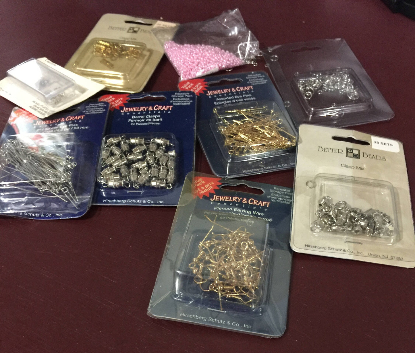 Jewelry making supplies barrel clasps, Eye pins, earring wires, etc. see pictures for further contents.