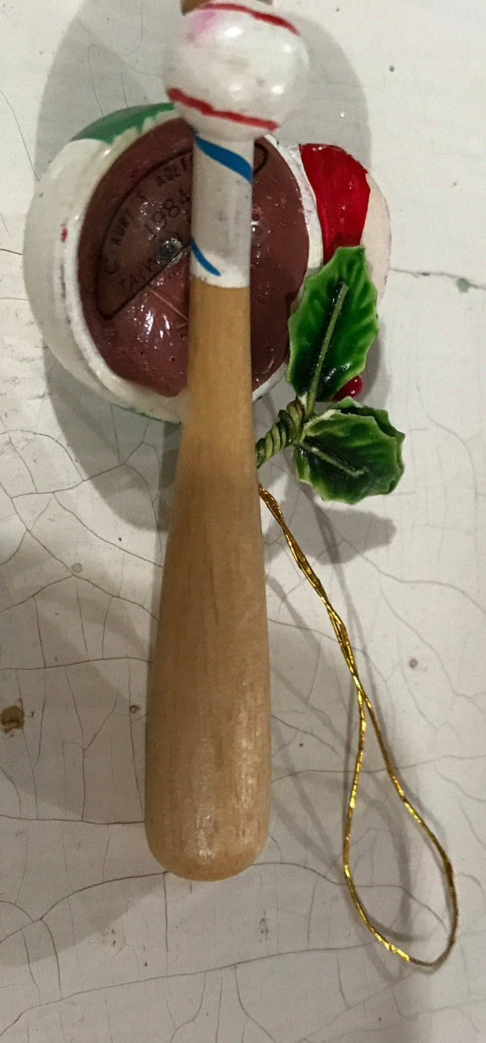 Kurt S. Adler bat and hat vintage wooden ornament