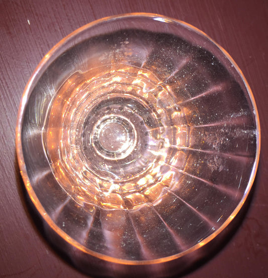 Depression Glass Pink column pattern very cute short stem cordial glass