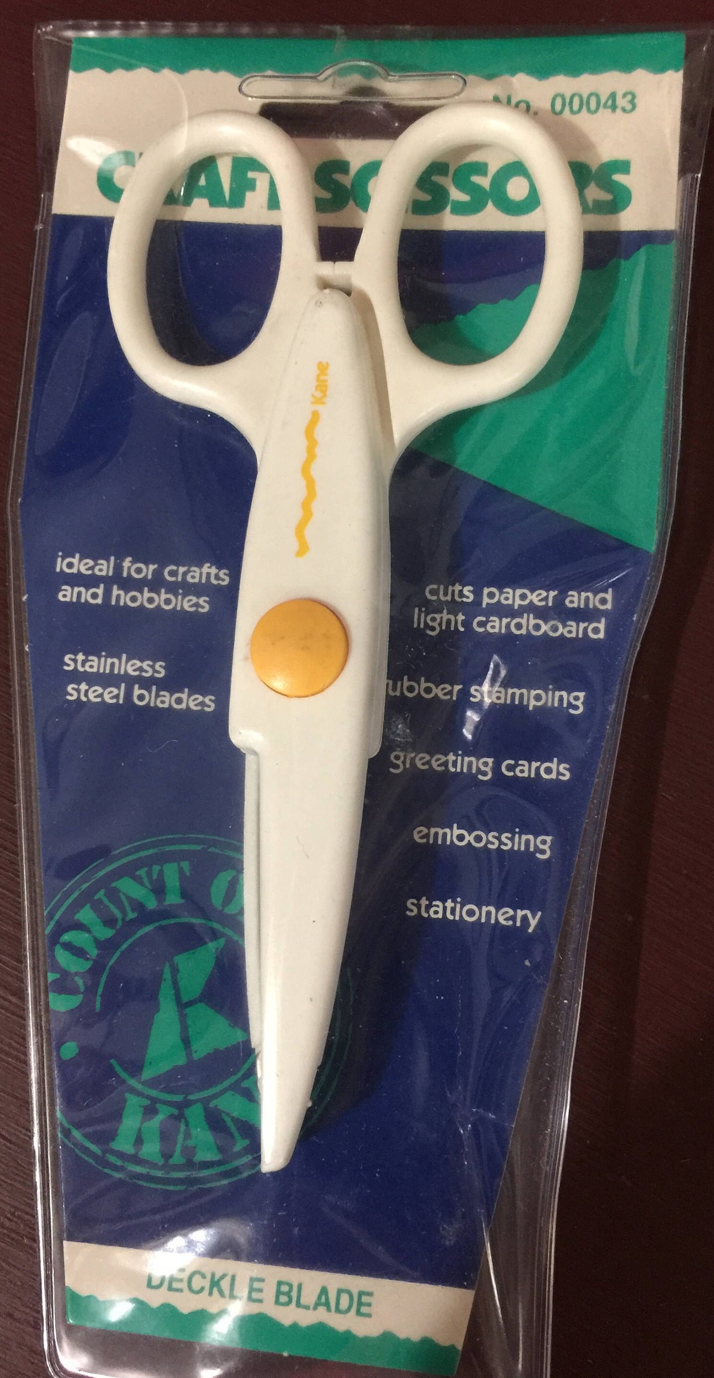 Vintage Kane Industries craft scissors with Deckle Blade made in Italy