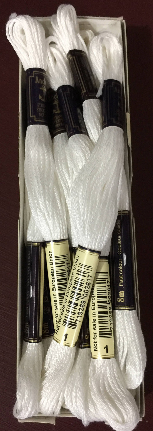 Anchor, Sticktwist Mouline', Stranded Cotton, Embroidery Thread, 8m Skein Art.4635 12 skeins in original box