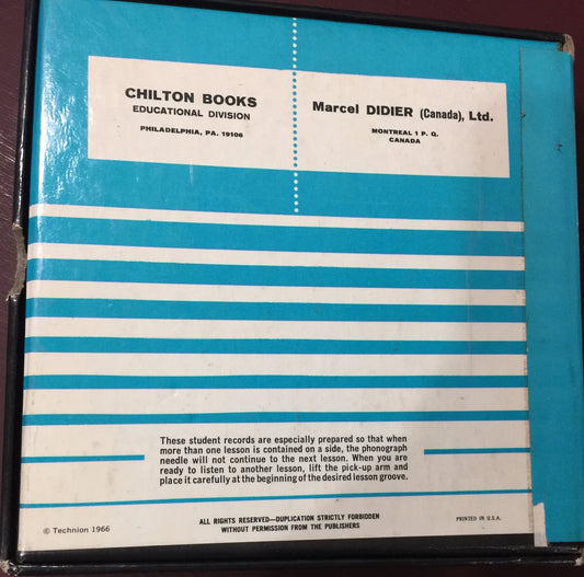 Student records for Hebrew, .Vintage 1966 by the Audio-Visual Method*