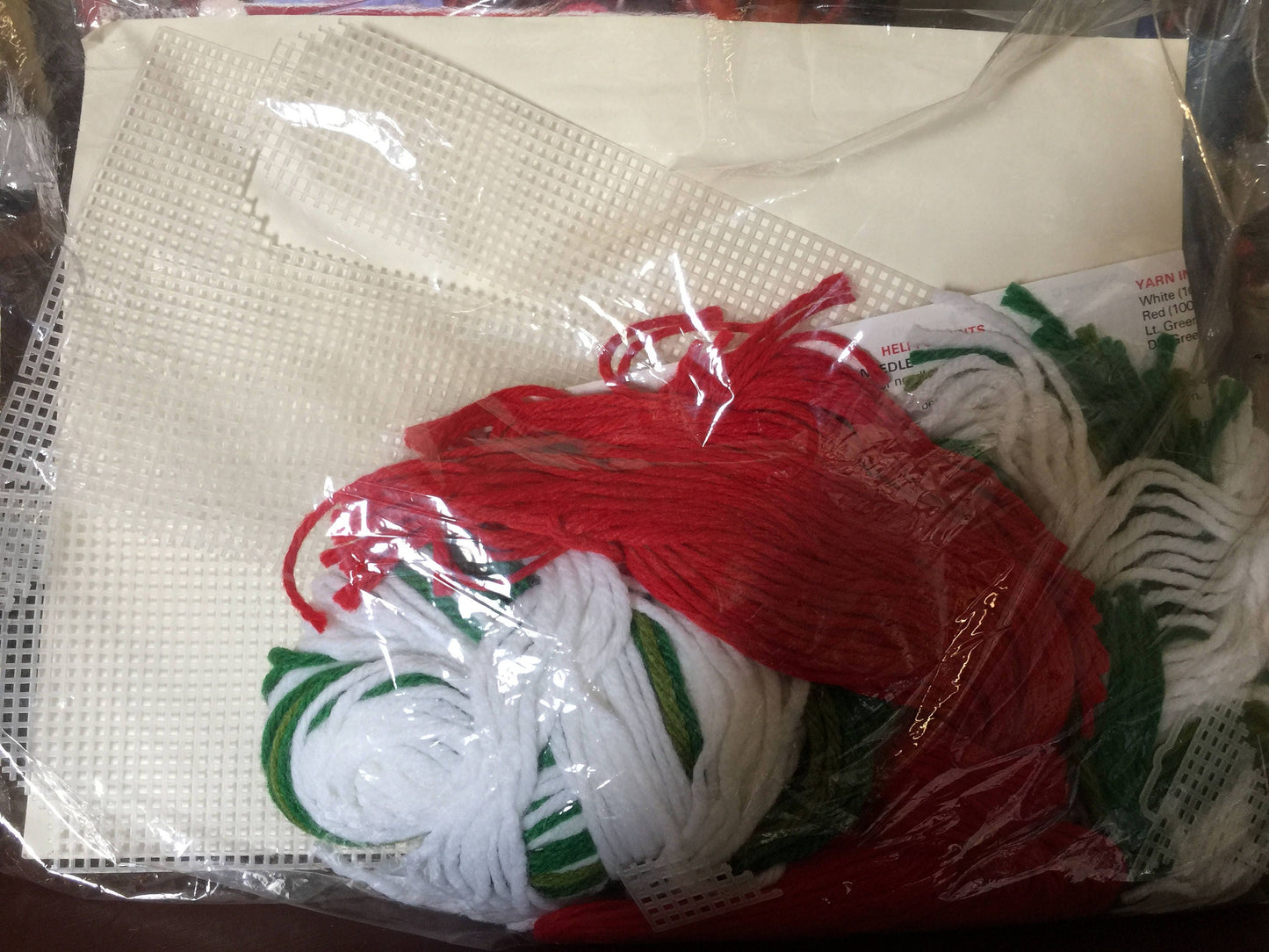 The Creative Circle, "Deck the Doors" Vintage 1987, 2609 Plastic Canvas Kit Candy cane 7 by 12.25 inches Noel 5.5 by 14 inches