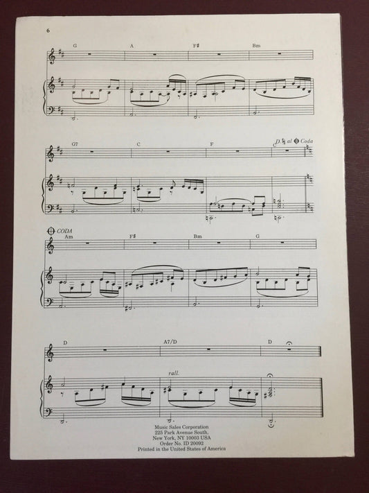 One Moment in Time As recorded by Whitney Houston words and music by Albert Hammond and John Bettis Vintage 1987 Sheet Music*