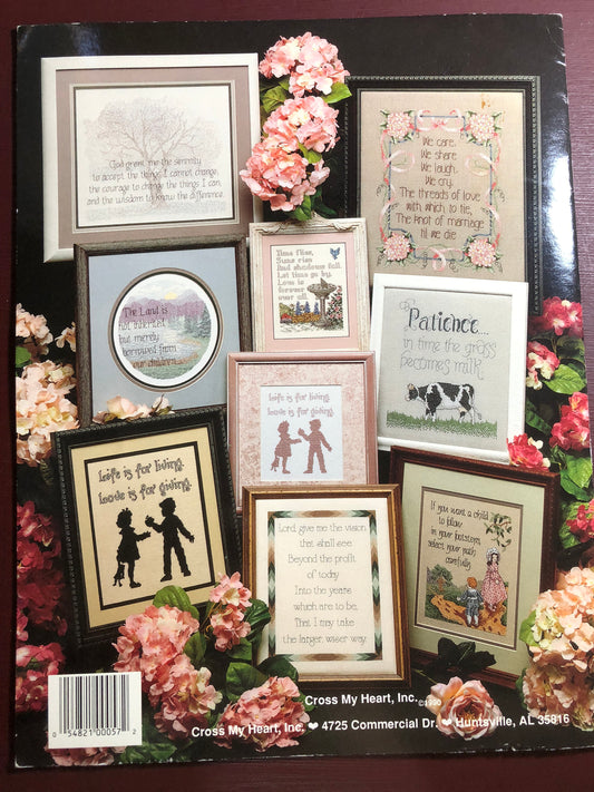 Cross My Heart Words of Love Vintage 1990 Counted Cross Stitch Pattern