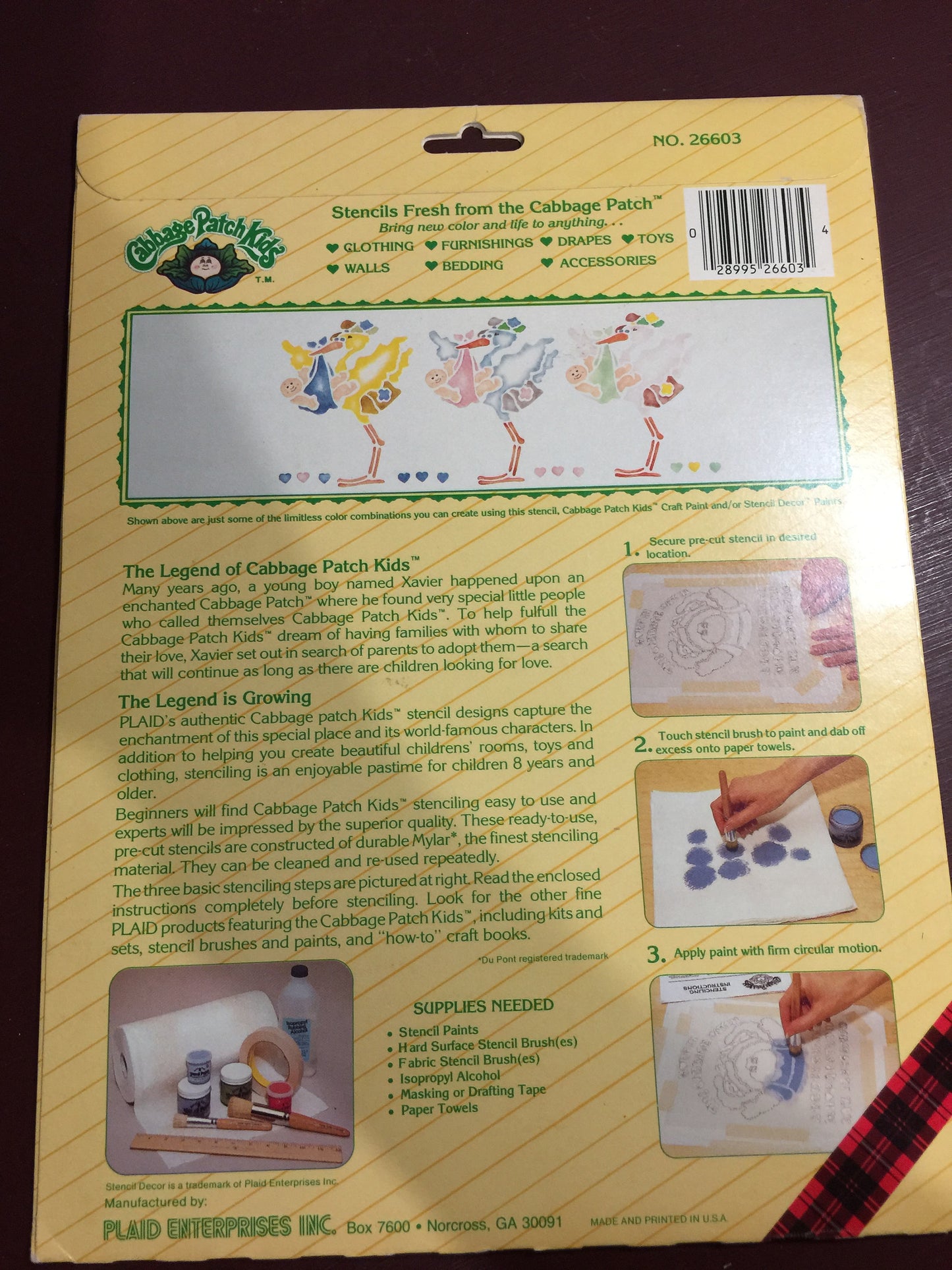 Cabbage patch Kids Stencils 2 Pre-Cut 8.5 by 11 inch Stencil Sheets No. 26603 Vintage 1984