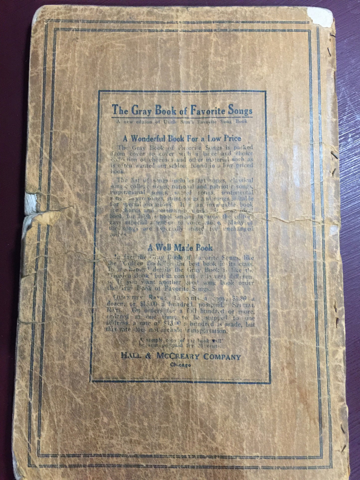 The Golden Book of Favorite Songs, Hail & McCreary Company Chicago, Sheet music, Vintage Collectible