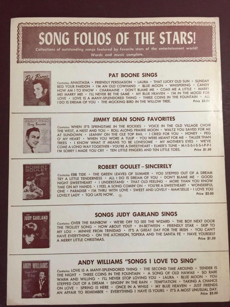 Vintage, 1965, The Shadow of Your Smile, Love Theme from " the Sandpiper"Sheet Music, Music by Johnny Mandel Lyrics by Paul Francis Webster*