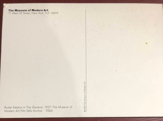Buster Keaton in The General, 1927 the Museum of Modern, Vintage 1982 Postcard*