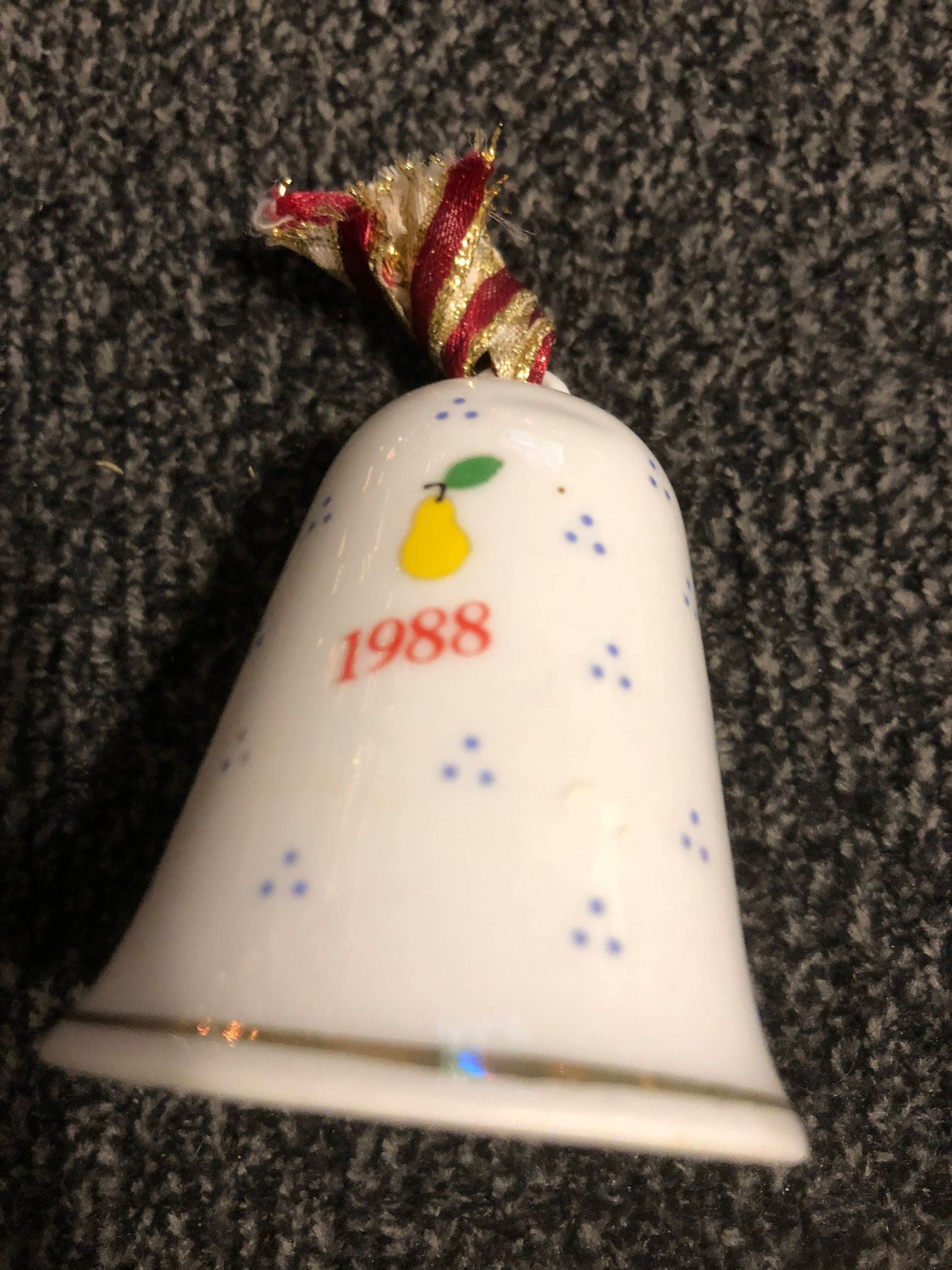 Partridge in a Pear Tree Vintage 1988 Mini Porcelain Bell Ornament LVC1988 China