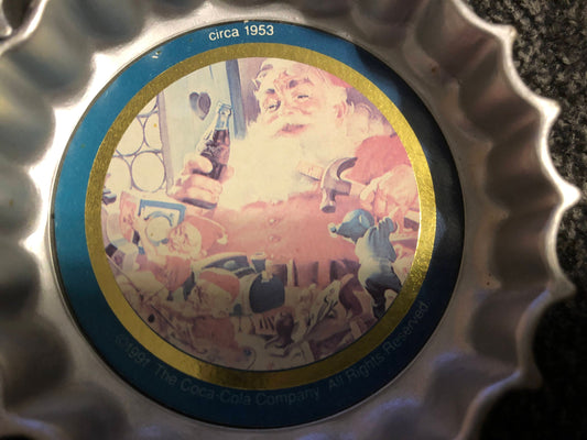 Set of 7 Coca Cola Bottle Cap Ornaments, Coke Bottle Cap, Vintage, Christmas, Ornament