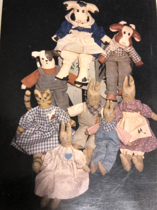 Country Club Set, The Hand Maiden, Barn Animals, Stuffed Animal, Vintage 1988, Sewing Pattern, Very Hard To Find .