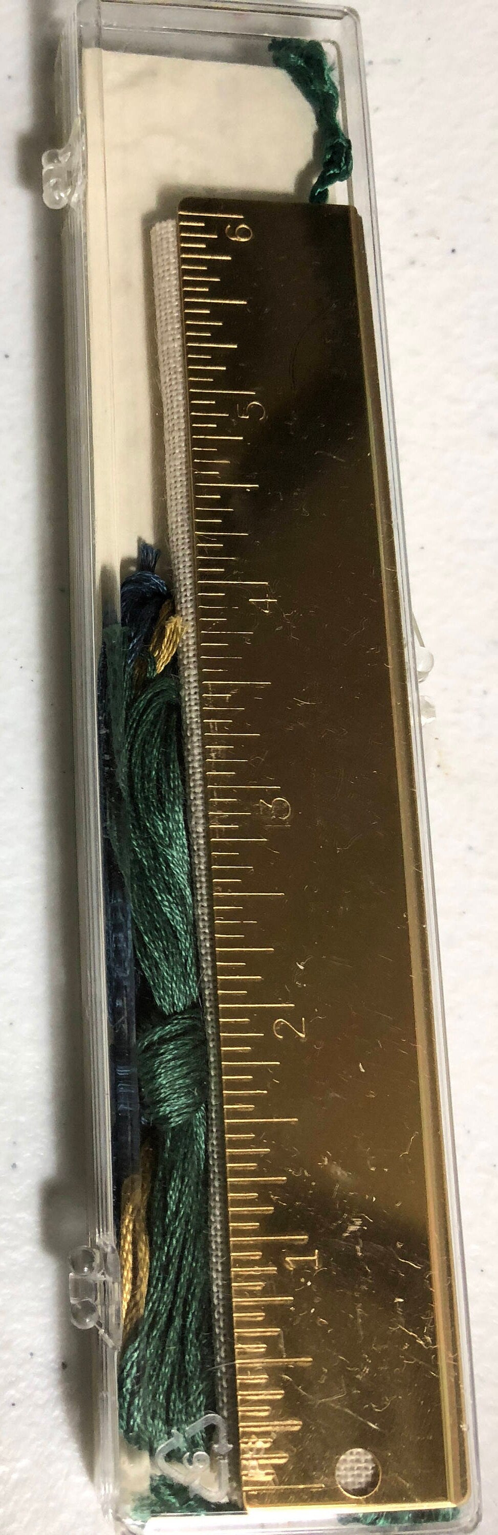 Olde Colonial Designs Measuring Gift for Thee Kit Stitched on 32 count Sienna Linen 2002