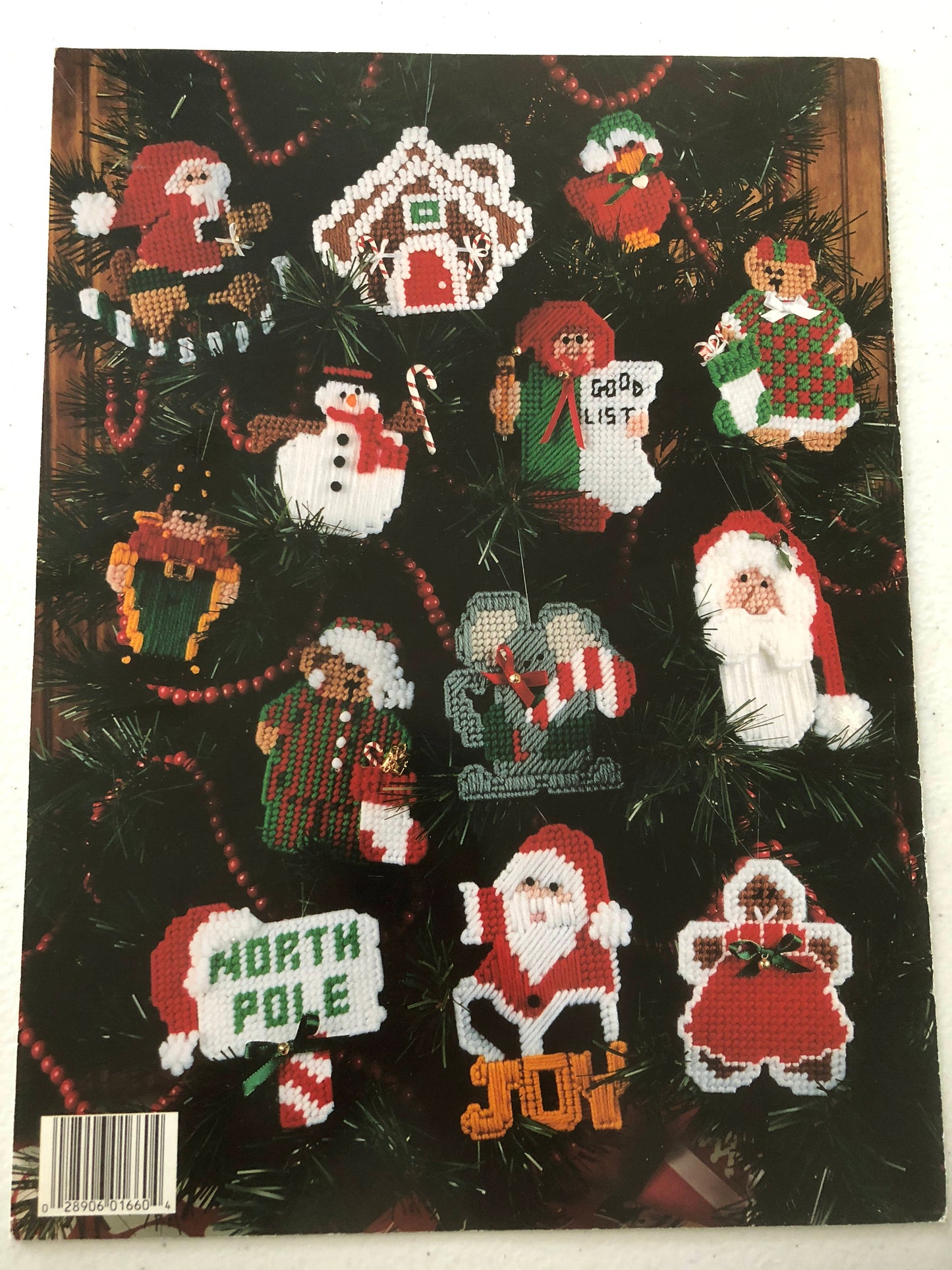 Leisure Arts Jolly Ornaments in Plastic Canvas Vintage 1996 by Karen Wood, 24 Designs, Leaflet 1660