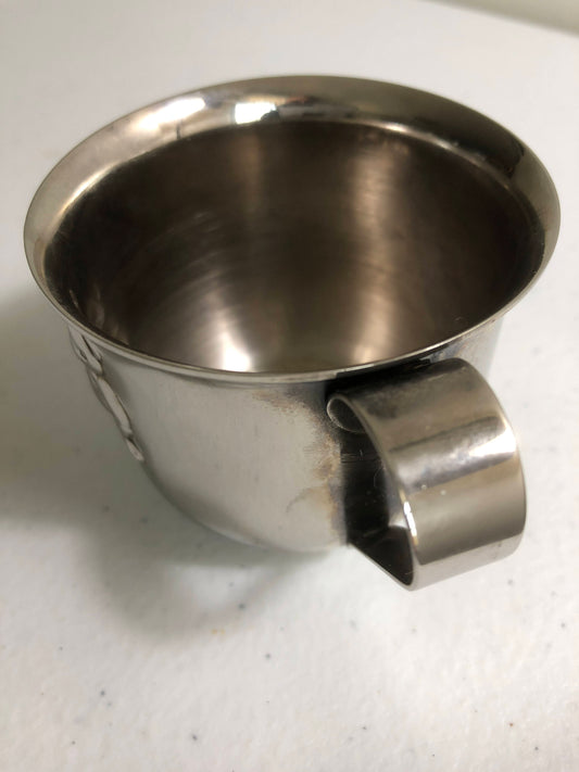 Silver Plated Baby Cup with Pressed in Teddy Bears, Vintage Collectible