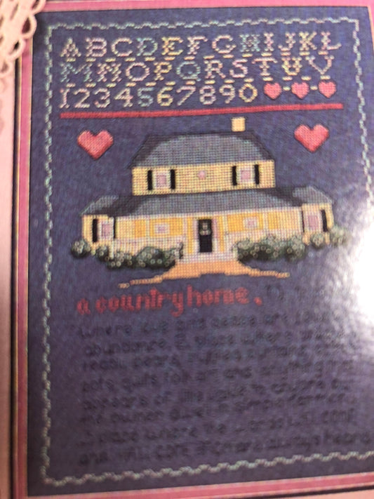 Alma lynn Designs, "A Country Sampler" Vintage 1986, Counted Cross Stitch Pattern Book