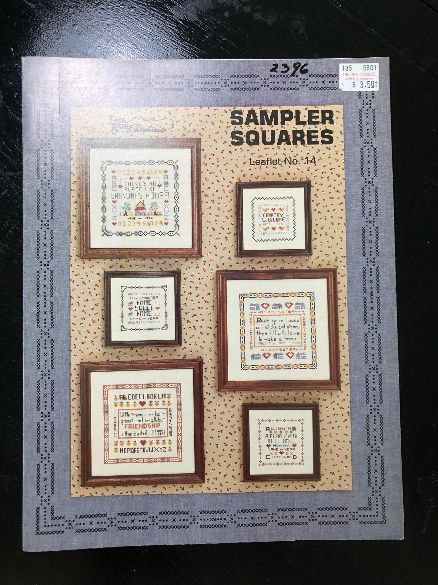 Faye Raye Stitcheries, Sampler Squares, Leaflet No 14, Vintage 1984, Counted, Cross Stitch Pattern