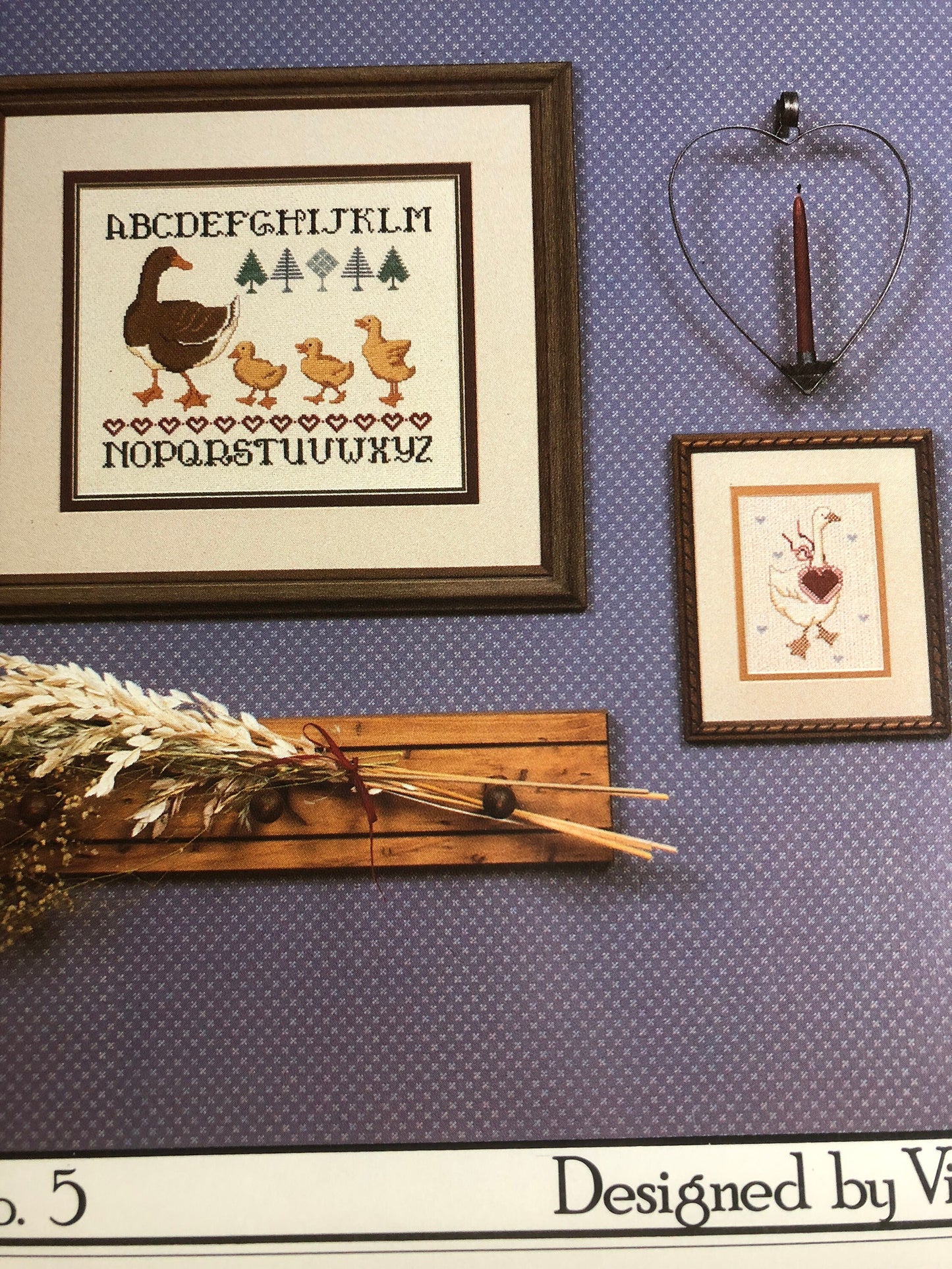 The Cricket Collection, Sampler Geese, Vicki Hastings, No. 5, Vintage 1983, Counted Cross Stitch Pattern Book, Retired Leaflet