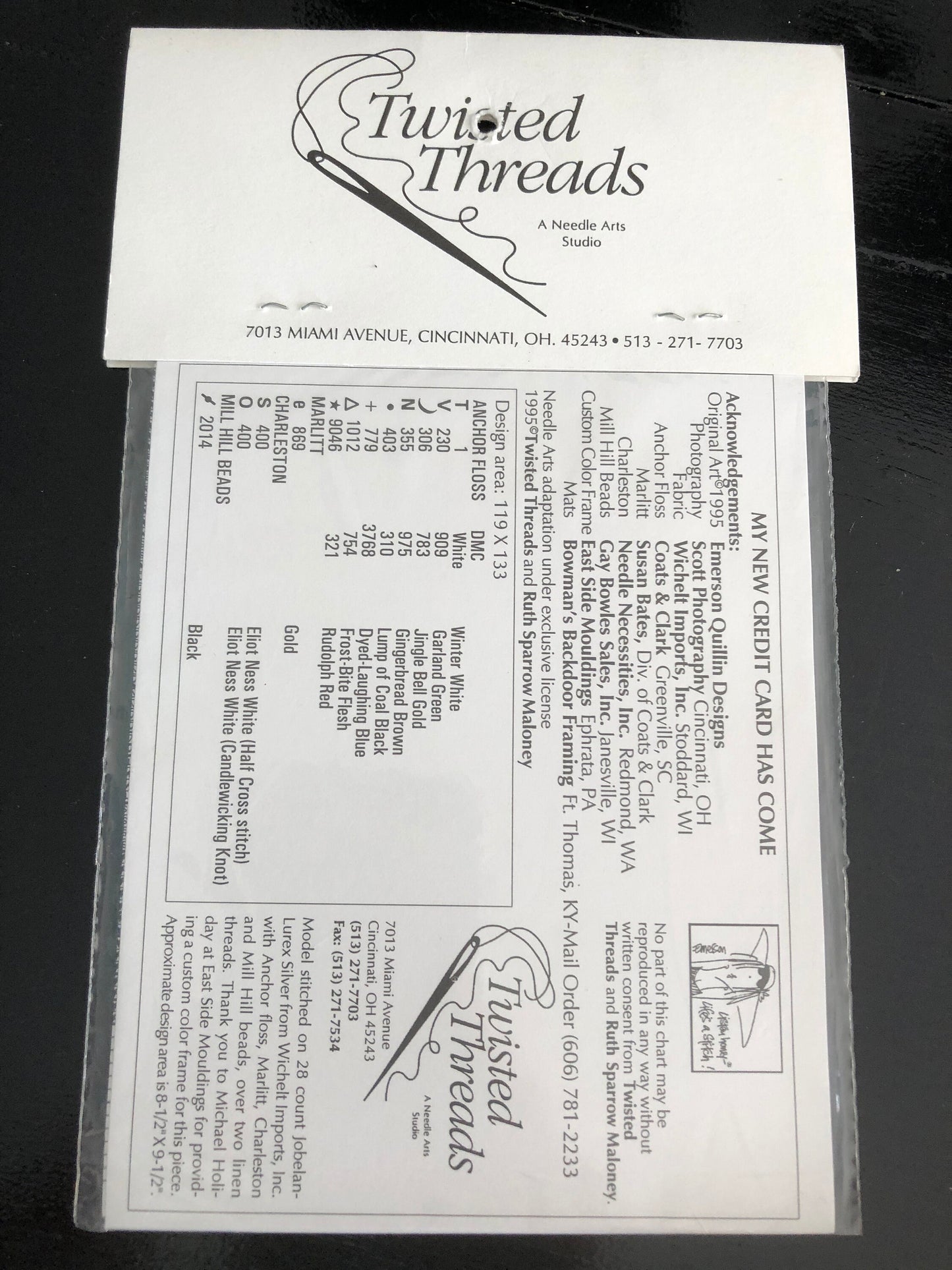 Twisted Threads, Listen Honey Life's a Stitch, My New Credit Card Has Come, Vintage 1995, Counted Cross Stitch Chart