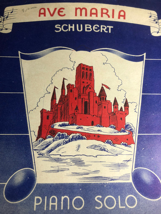 Ave Maria, Schubert, Piano Solo, Carl Richter, Vintage 1939, Sheet Music, Bach Music Company, Boston*