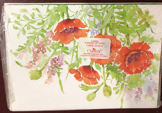 Current, Gallery of Gifts, Vintage Collectible 1988, Note Cards, Pack of 5 cards