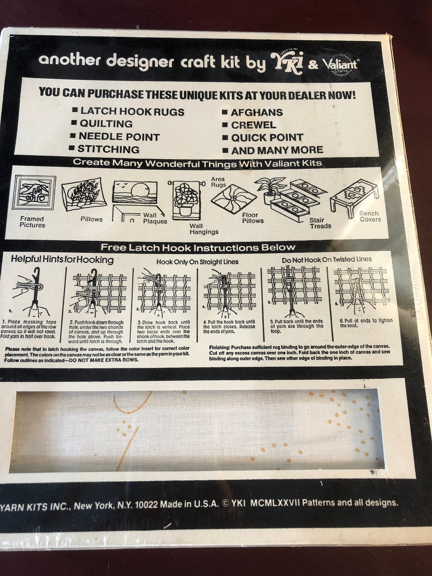 YKI, Tiger Lily, Vintage 1983, Candlewicking Pillow Kit