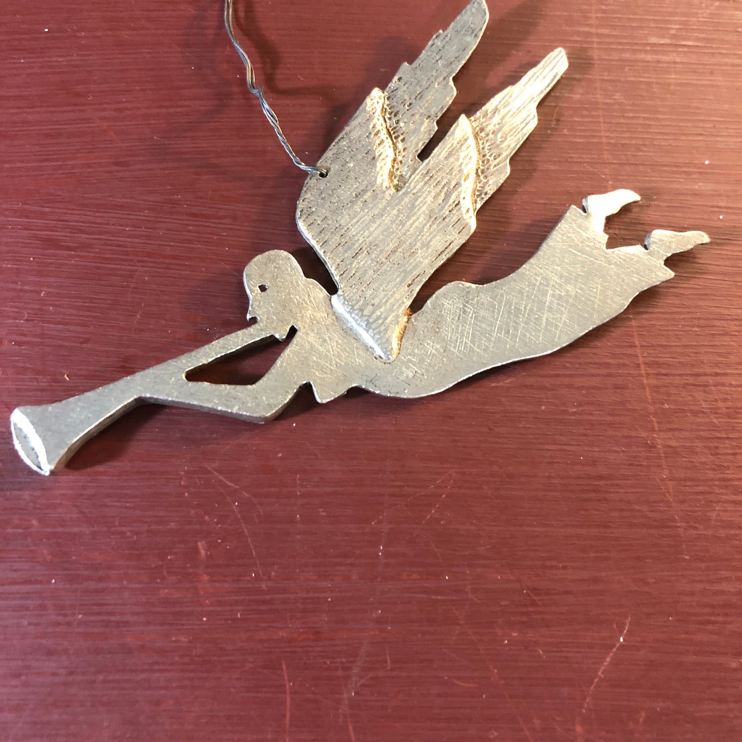 Fine Pewter Angel with Horn, by GF Jackson, Ornament